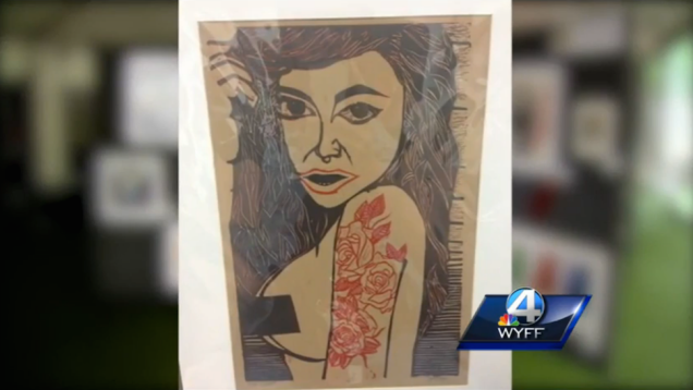 Gracie Holtzclaw, Rape Culture (2014), censored by a South Carolina high school art showcase. Photo: screenshot via NBC.