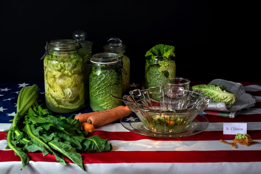Dan Bannino, <em>Bill Clinton, "Cabbage diet"</em>, cabbage soup, mixed with other vegetables. Photo: courtesy the artist. 