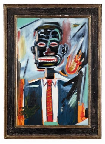 Jean-Michel Basquiat’s Sans titre (Self portrait with tie) (1985) Photo: courtesy Tajan