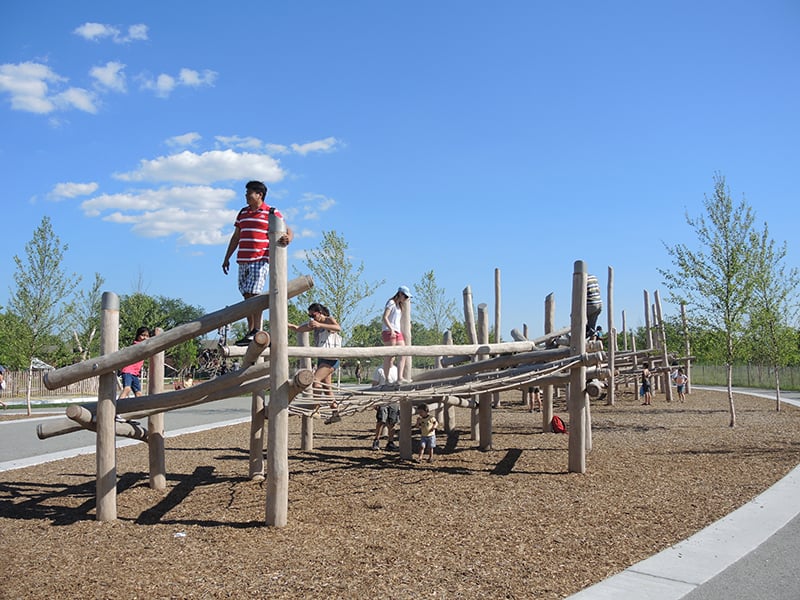 A playground on the newly opened section of Governors Island. Photo: Sarah Cascone.