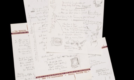 The handwritten lyrics to Bob Dylan's 
