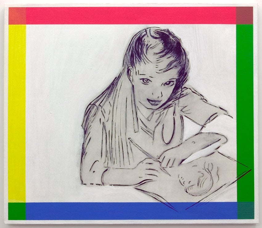 Jason Brinkerhoff Girl (Drawing), 2014 mixed media on canvas Courtesy of the artist and ZieherSmith, NY