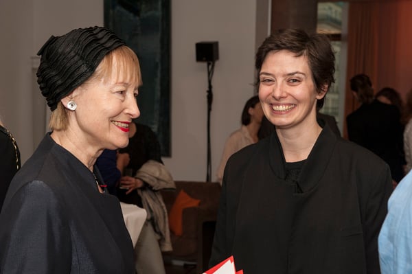 Ingrid Moessinger, director of the Kunstsammlungen Chemnitz (left) and Cathy Larqué, director of the Bureau des arts plastiques, Institut francais, Germany