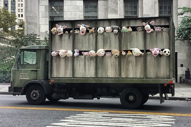 Banksy, Sirens of the Lambs. Photo courtesy of Banksy.