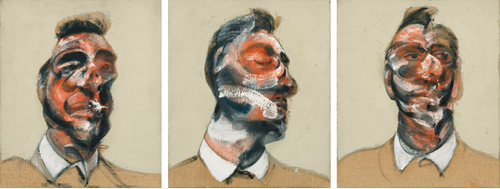 Three Studies for Portrait of George Dyer (On Light Ground) (1965) by Francis Bacon. In Sotheby's London June 30 Contemporary Art Evening Auction. 