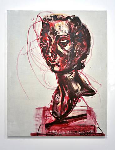 Amy Bessone, Red & Brown Bust, 2009, oil on canvas, Galerie Praz-Delavallade, Paris, France