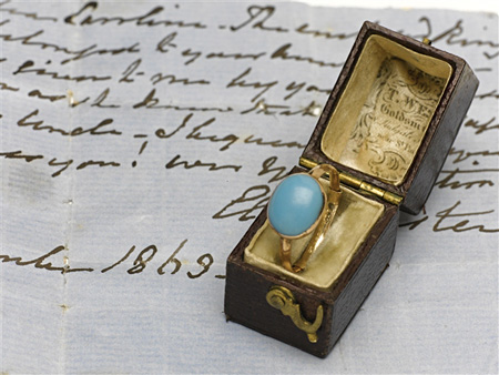 Jane Austen's gold and gem set ring