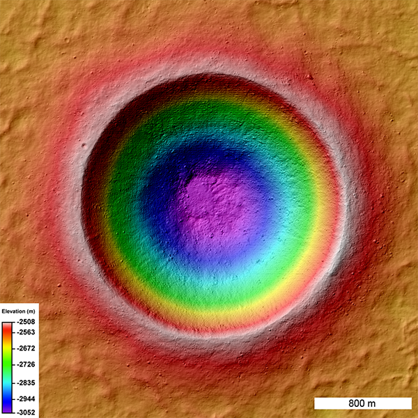 <em>Linné Topography</em>, stereo image. Photo: LRO, courtesy NASA.