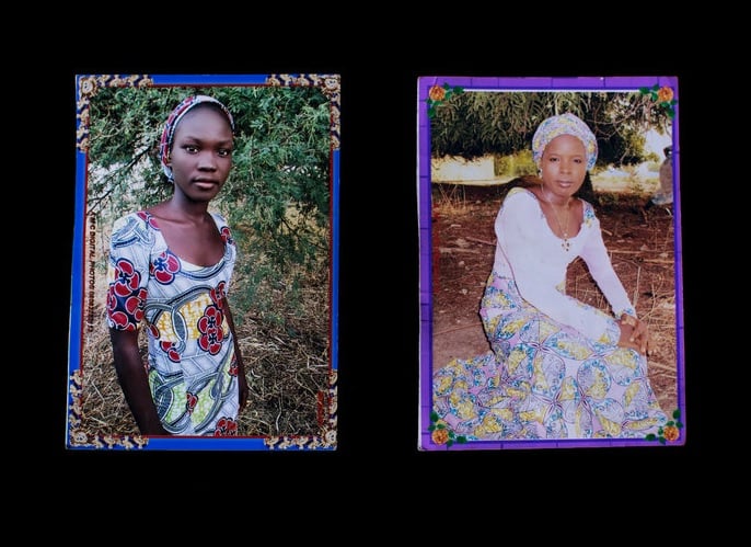 Glenna Gordon. Kidnapped Chibok girls Rifkatu Ngalang (left) and Hauwa Mutah. Photos courtesy of their families.