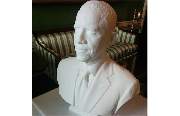3D printed bust of President Barack Obama created by the Smithsonian. Photo dalepdo, via Instagram.