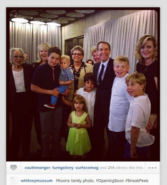 Koons family photo. Photo: Instagram/@whitneymuseum