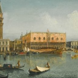 Michele Marieschi, Venice, The Bacino Di San Marco Looking Towards The Palazzo Ducale And The Piazzetta (est. 400,000–600,000) sold for £2,210,500 ($3,788,576). The artist’s previous auction record was for The Courtyard of the Doge's Palace, Venice, which sold at Christie’s London in 2009 for £2,169,250 ($3,532,980). Photo: Sotheby’s