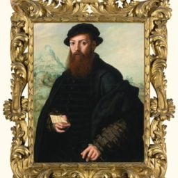 Jan Sanders van Hemessen, Portrait Of A Bearded Gentleman, Aged 34, Before An Extensive Landscape (est. £800,000–1,200,000) sold for £1,762,500 ($3,020,749). The artist’s previous auction record was for Suzanne et les vieillards, which sold at Ader Paris in 2011 for €495,680 ($722,881). Photo: Sotheby’s