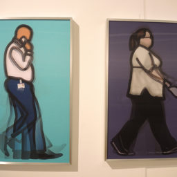Work by Julian Opie from Nümberg, Germany's, Galerie Hafenrichter at ArtHamptons. Photo: Sarah Cascone.