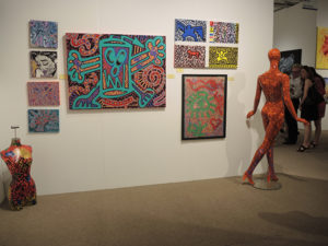 La Roc's "Keith Haring Tribute" series from East Hampton's Lawrence Fine Art at ArtHamptons. Photo: Sarah Cascone.
