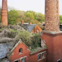 The boiler plant photographed from the roof of the morgue, North Brother Island. Photo: Christopher Payne.