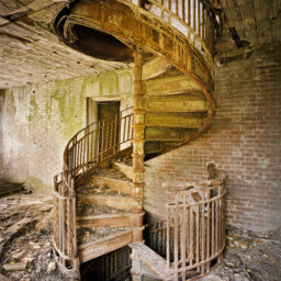 The spiral staircase in the nurses' home, North Brother Island. Photo: Christopher Payne.