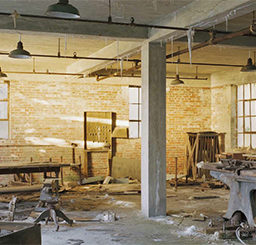 The maintenance building workshop, North Brother Island. Photo: Christopher Payne.
