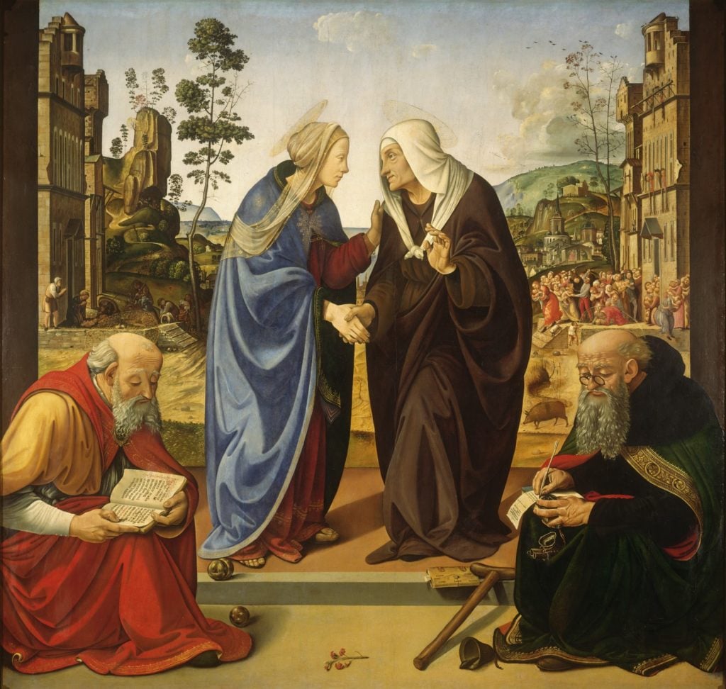 Piero di Cosimo’s, The Visitation with Saint Nicholas and Saint Anthony Abbot. Photo: courtesy the National Gallery of Art, Washington, DC.