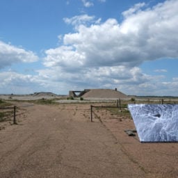 Anya Gallaccio, Untitled landscapes, 2014. Photol Owain Thomas, courtesy SNAP Art at the Aldeburgh Festival A photographic installation inspired by the landscape above which the RAF conducted early experiments in flight.