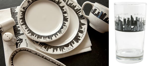 The 212 line of dishware from New York store Fish Eddy that has been issued a cease and desist order by the Port Authority. Photo: Fish Eddy.