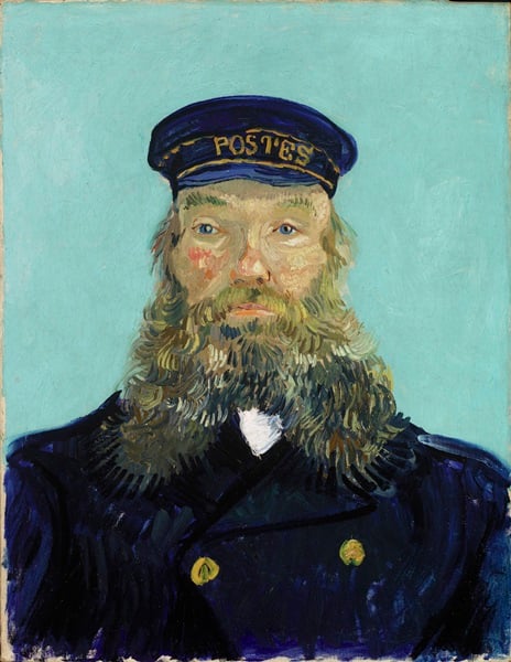 Portrait of Postman Roulin, Vincent Willem van Gogh, 1888, oil on canvas. Gift of Mr. and Mrs. Walter Buhl Ford II. Photo: Courtesy Detroit Institute of Arts
