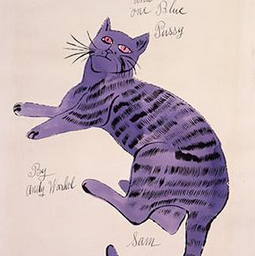Andy Warhol purple cat sketch