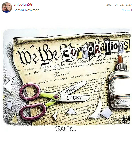 Getting crafty wirth the Constitution. Photo: Instagram/@snicolen58