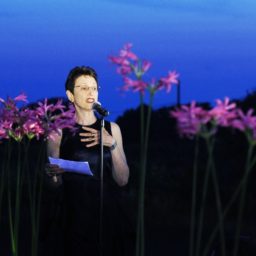 Museum Director Terrie Sultan gives a speech, Midsummer Party 2014