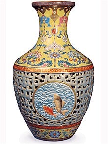 Vintage hand painted chinese porcelain vase,floral vase,hand painted vase chinese decor Set of 3 vases vintage ceramic vase chinese vase