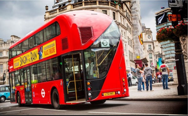 The New Routemaster Bus in London.