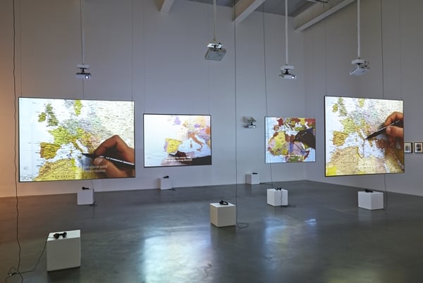Installation view, “Here and Elsewhere.” Photo by Benoit Pailley, courtesy New Museum, New York.