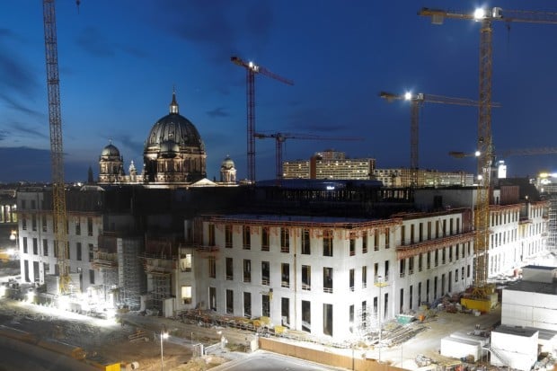 Progress made on the Berlin City Palace as of August 16, 2014 Photo: Courtesy Humboldtforum via Berliner Morgenpost