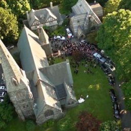 Parker Gyokeres, drone photograph of the June 2014 wedding of New York Congressman Sean Patrick Maloney and Randy Florke. Photo: Parker Gyokeres/Propellerheads Aerial Photography.