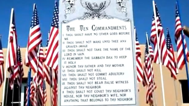 A Ten Commandments Statue.