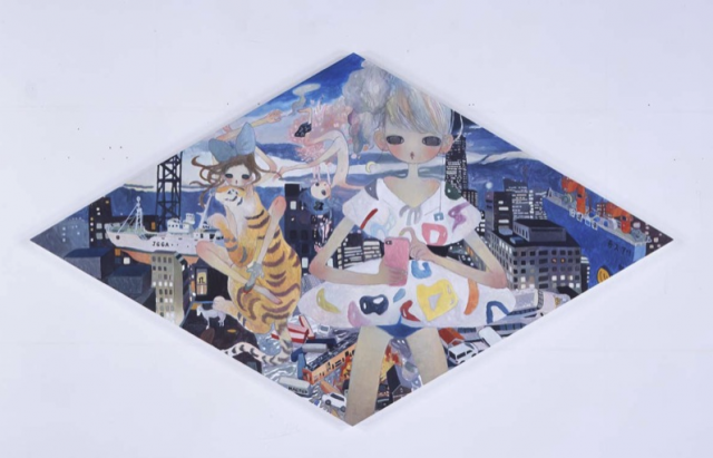 Aya Takano, Present (2011) Acrylic on canvas, 59.1 x 102.4 in. Photo: Courtesy of the artist and Galerie Perrotin.