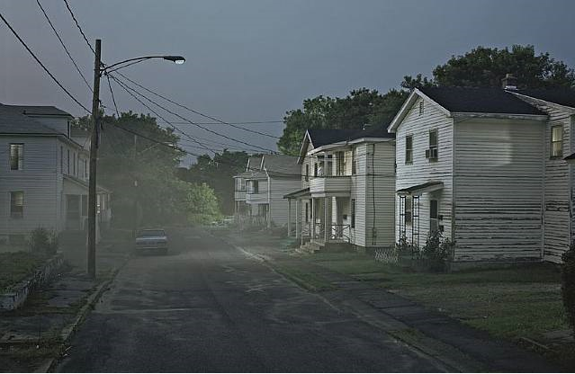 Gregory Crewdson, Untitled (Esther Terrace) (2006) Archival pigment print 58 1/2 x 89 1/2 in. (incl. frame) photo: courtesy of the artist and White Cube.