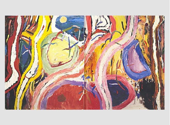 Gillian Ayres, Ground (1998) Oil on canvas diptych 84.1 x 72.2 in. (each) Photo: courtesy of the artist and the Alan Cristae Gallery. 
