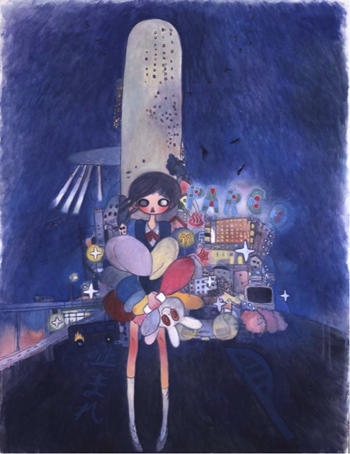 Aya Takano, Hoshiko the City Child (2006) Acrylic on canvas 57.5 x 44.1 x 1.2 in. Photo: courtesy of the artist and Galerie Perrotin.