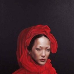 woman in red by liu yi