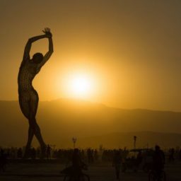 Marco Cochrane's 55-foot tall sculpture, Burning Man