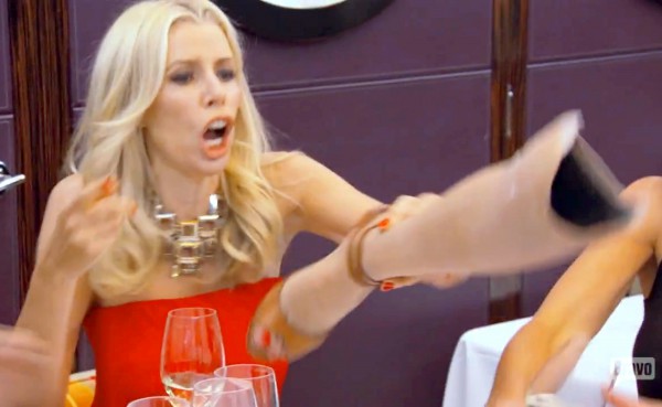 Aviva Drescher throwing her leg during an episode of The Real Housewives of New York City. Photo: video still, Bravo.