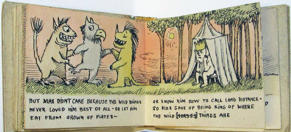 A pen-and-ink watercolor dummy book for Maurice Sendak's Where the Wild Things Are from 1963. Photo: courtesy the estate of Maurice Sendak.