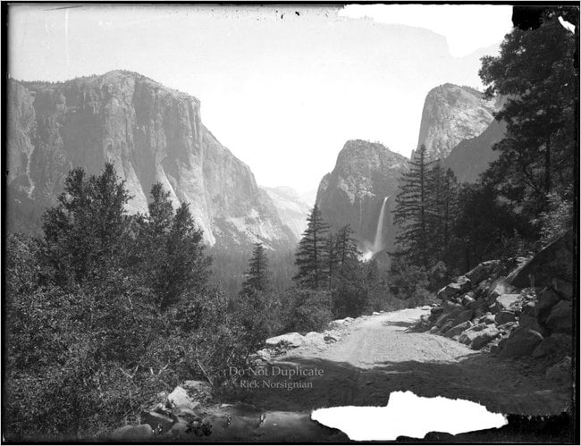 A watermark print from one of the he glass negatives Rick Norsigian purchased at a garage sale that he says are by Ansel Adams.