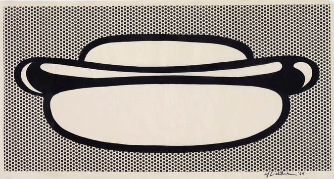 Roy Lichtenstein, Hot Dog (1964). Photo: courtesy the estate of Roy Lichtenstein.