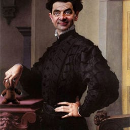 Rodney Pike, Mr. Bean in Agnolo Bronzino, Portrait of a Young Man (circa 1540–45).