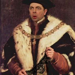 Rodney Pike, Mr. Bean in Hans Holbein the Younger, Portrait of Thomas Howard, 3rd Duke of Norfolk (1539).