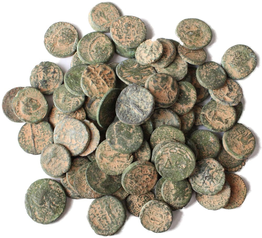 Uncleaned ancient Greek copper coins. Photo: Cerberus Coins.