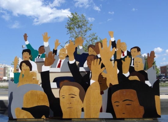 Kota Ezawa, Hand Vote (2014).Photo: Benjamin Sutton.