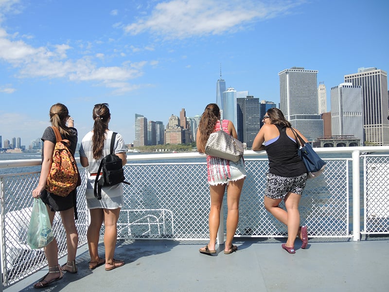 On the ferry between Manhattan and Governors Island. Photo: Sarah Cascone.